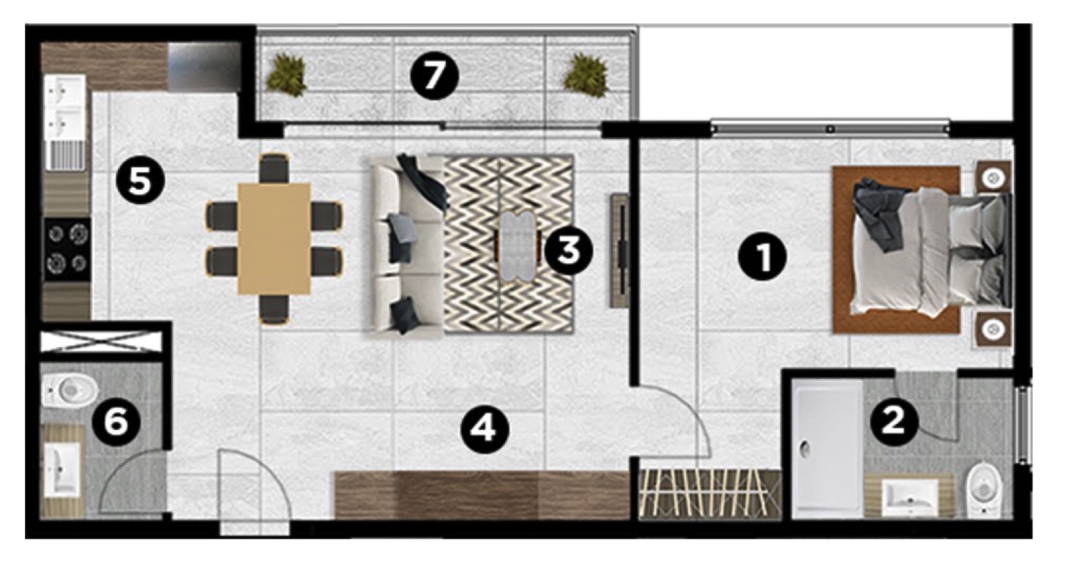 Total Area - 67 Sqm